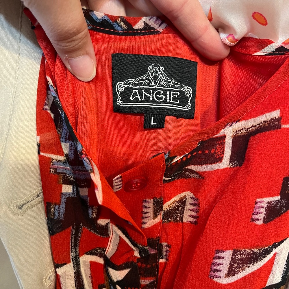 Red Geometric Patterned Dress - Picture 5 of 5